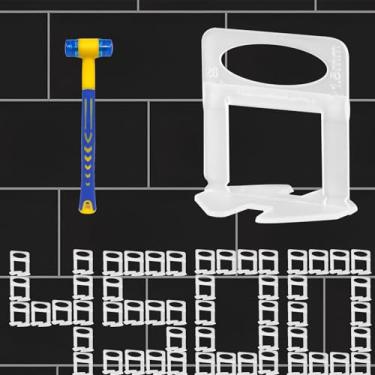 Imagem de Clipes de sistema de nivelamento de azulejos de 1/20.3 cm, 4.500 peças, espaçador de nivelamento de azulejos DIY, sistema de nivelamento de azulejos para azulejos de cerâmica e pedra, fácil instalação