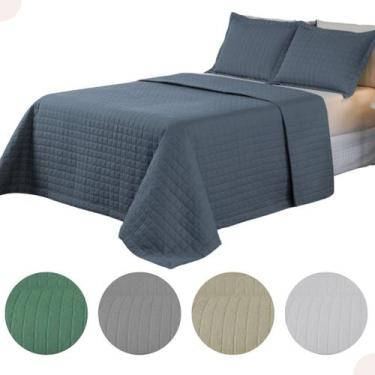 Imagem de Cobre Leito Colchão Casal Padrão Matelado Percal 300 Fios - Valle Enxo