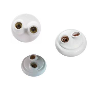Imagem de Plafon Duplo Bocal Porcelana Resistente Soquete Sobrepor