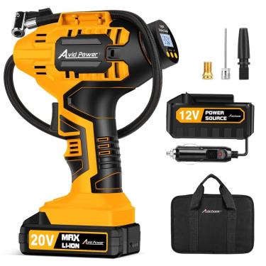 Imagem de Compressor de ar com inflador de pneus Bomba de carro sem fio Avid Power 20V