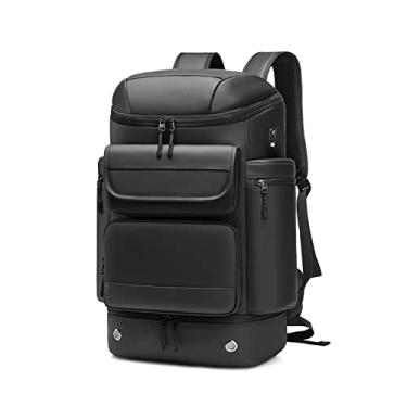 Imagem de Mochila de viagem masculina de grande capacidade 50L ao ar livre para montanhismo mochila para laptop mochila de negócios para homens com bolsa para sapatos