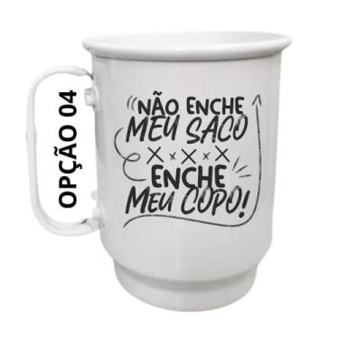 Imagem de Caneca Alumínio 500ml Não enche meu saco, enche meu copo! - LARANJA E 