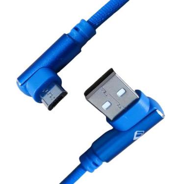 Imagem de Cabo Carregador USB x Micro USB V8 90º Games 1M Ponta L Celular Jogo C