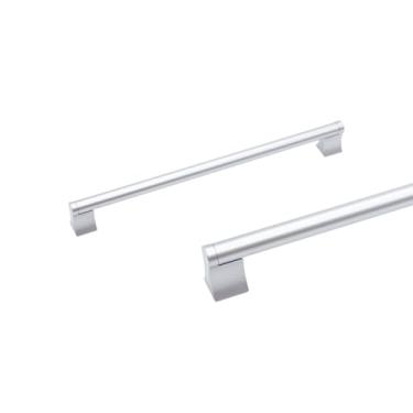 Imagem de Puxador Alça Para Móveis Gaveta Cômoda Preto 128mm Kira 7uni (Cromado Fosco)