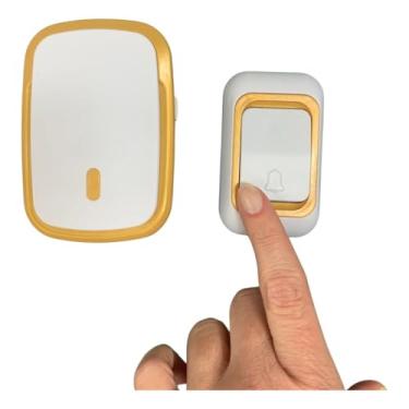 Imagem de Campainha Sem Fio Longo Alcance Branca E Dourada