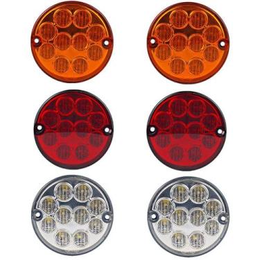 Imagem de KIT6 Lanterna Traseira Ônibus Caminhão 96mm 10 Led - SILO