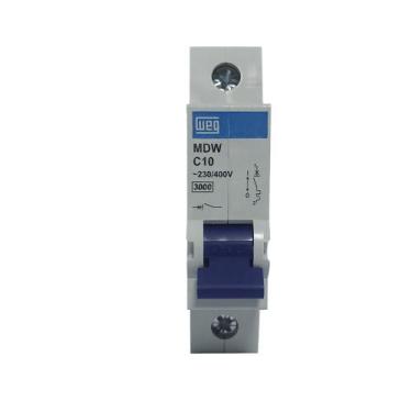 Imagem de Disjuntor termomagnetico mini mdw-c 10a unipolar - cod 10076405 - WEG