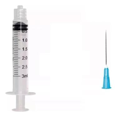 Imagem de Seringa 3ml Luer Lock com agulhas 25x6 - 100 unidades