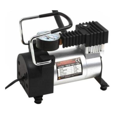Imagem de Mini compressor de ar 12v automotivo multiuso em metal com manometro c