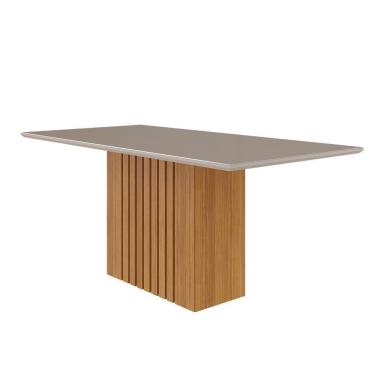 Imagem de Conjunto Sala De Jantar Ana 130x80 Tampo Em Mdf/vidro 6 Cadeiras Cimol Nature Off White Madeira Nude