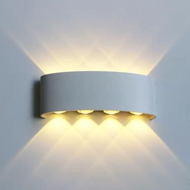 Imagem de Arandela LED 8W Lente 8 Fachos Branca 3000K Quente Externa Bivolt