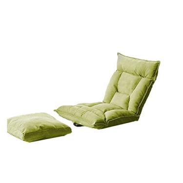 Imagem de ZABEES Banco de descanso para os pés, espreguiçadeira dobrável, varanda, lazer, ajustável, sofá preguiçoso, banco de tatami, removível e lavável, espreguiçadeira, para sala de estar, assento