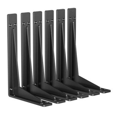 Imagem de NEODROP Pacote Com 6 Suportes De Prateleira 18 Polegadas Para Serviços Pesados, Suporte Parede Metal Premium Lareira, Bancada, Prateleiras Armazenamento Garagem | Fer