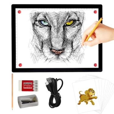 Imagem de KOBAIBAN Mesa De Luz Recarregável A4, Caixa De Luz De Rastreamento Magnético Sem Fio, Tablet Com Luz Led De 5 Níveis De Brilho, Mesa De Desenho Com Luz E Bateria Sem Fio Para Pintura Com Diamante 5D