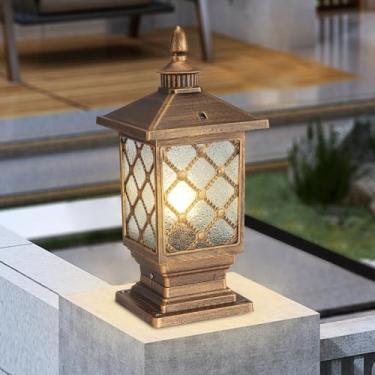 Imagem de PTOUG Iluminação De Poste Para Áreas Externas, Iluminação De Coluna De Vidro Para Áreas Externas, Iluminação E26, Luminária Tradicional À Prova D'Água Para Poste De Jardim, Lâmpada De Pilar De Cerc