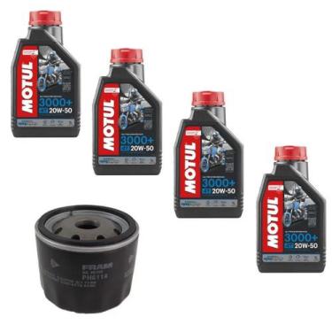 Imagem de Óleo Motul 20W50 Mineral 4L + Filtro Fram Ph6114 Motos Bmw