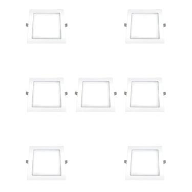 Imagem de 7 Plafon Ourolux Embutir 18w Biv 2700k Quadrado