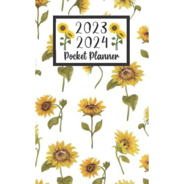 Imagem de 2023 2024 pocket planner For Purse Sunflower Lovers: 2 year Pocket Calendar January 2023 to December 2024 | 24 Months Monthly Planner & Organizer For ... Holidays | Sunflower Floral Pattern cover