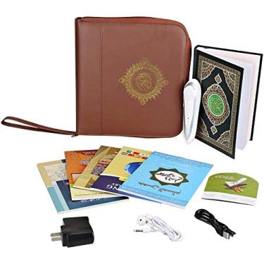 Imagem de Caneta Digital Holy Quran para presente Ramadan Exclusiva Função Palavra-por-Palavra para crianças e estudantes árabes Baixando Muitos Reciters e Idiomas Digital Qu'ran Falante Caneta 5 Pequenos Livros Bolsa de Couro