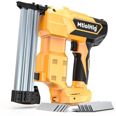 Imagem de MtiolHig Pregador Brad sem fio 2 em 1 compatível com bateria Dewalt, pistola elétrica de pregos de 1,5 a 3,5 cm, motor sem escovas de calibre 18 com 1000 pregos para carpintaria de madeira