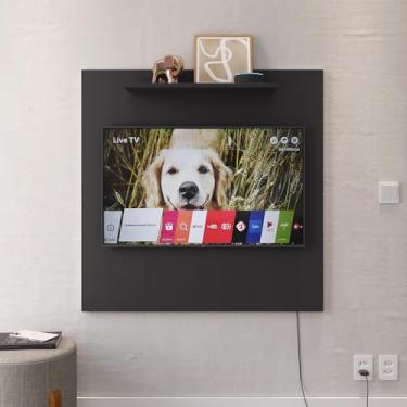 Imagem de Genérico, Painel para TV Smart 32 Polegadas com Prateleira Nicho Decorativo Star - Preto
