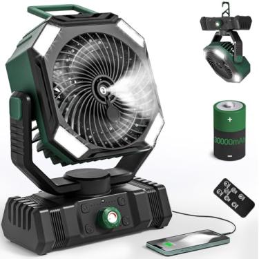 Imagem de AIEPOCH Ventilador de acampamento recarregável - Ventilador de neblina alimentado por bateria de 30.000 mAh para barraca de praia ao ar livre - ar-condicionado portátil operado por bateria para