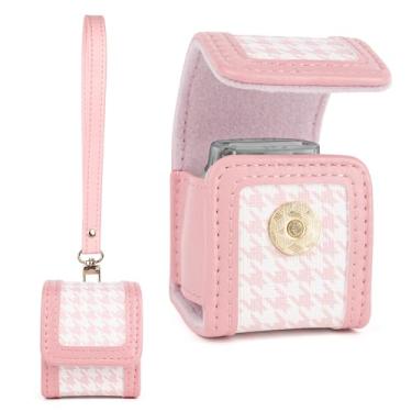 Imagem de HIYQIN Estojo De Armazenamento Adorável Compatível Com Pulseira Fujifilm Instax Pal, Pal Mini - Xadrez Rosa