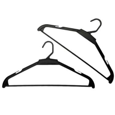 Imagem de Kit Cabides Preto Polipropileno 40un Reforçado Adulto 42cm Para Loja C