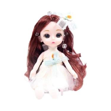 Imagem de Boneca De Bebê Com Articulação Móvel De 17cm, Vestido De Menina, Maqui