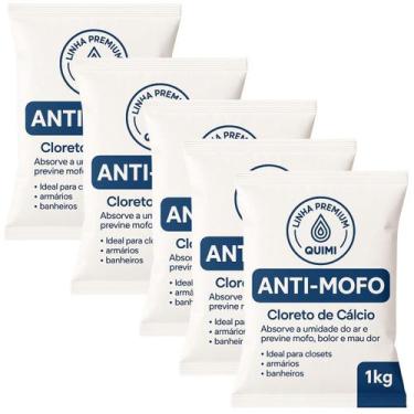 Imagem de Kit 5 Antimofo 1Kg Cloreto De Cálcio Absorve Umidade - Quimivida