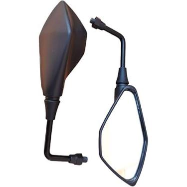 Imagem de Espelho Retrovisor Modelo Mini da Z400 Haste Curta Dobra Especial Rebaixada 90 Graus compatível com motos de Rosca Padrão Nacional Cg Xre Cb Falcon bros biz