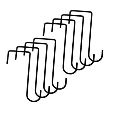 Imagem de IEUDNS 8x Ganchos de cerca, ganchos de cerca, de poste de piscina resistentes, de pátio, de plantas para ferramentas de jardim, alimentadores de pássaros, Preto 20cm