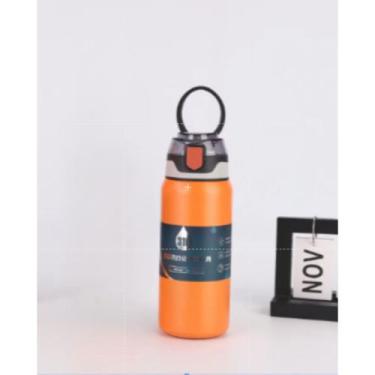 Imagem de Garrafa térmica com alça e canudo 600ml - NoBrand, Laranja