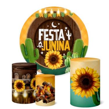 Imagem de Trio Capas Cilindro + Painel Redondo Festa Junina (K1FJN056)