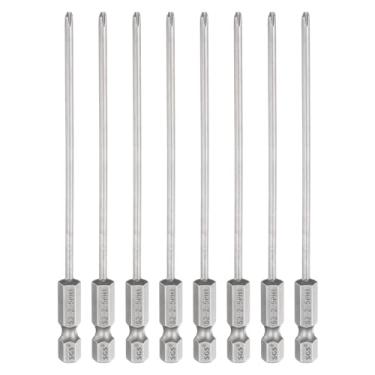 Imagem de HARFINGTON 8 peças de chave de fenda Phillips número 1 PH1 haste sextavada de 1/10.2 cm 4,3" (110 mm) de comprimento 0,3 cm brocas magnéticas de cabeça cruzada S2 broca de aço industrial para
