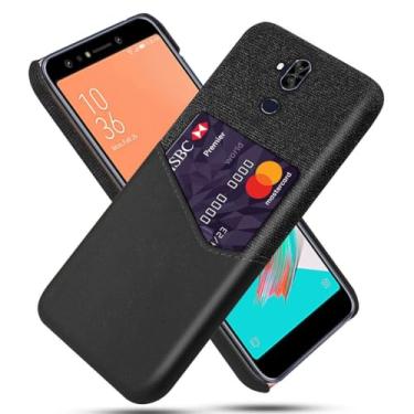 Imagem de Capa para asus Zenfone 5 Lite ZC600KL,Tela e tampa de couro PU,Antideslizante,360°cobertura completa à prova de choque com 1 slot de cartão atrás,Prevenção de queda-Black