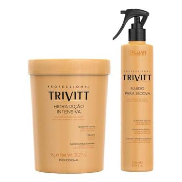 Imagem de Kit Hidratação 1kg Intensiva + Fluido 300ml Para Escova  Trivitt - Ita