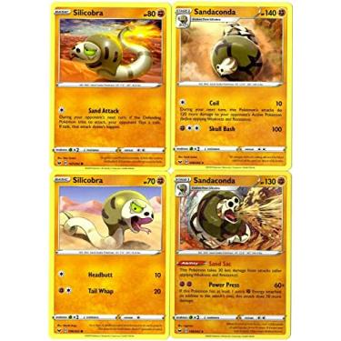 Imagem de Sandaconda 110/202 & 109/202 - Sword & Shield - Pokemon Evolution 4 Card Lot - Rare Stage 1