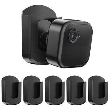 Imagem de Pacote com 5 câmeras Blink, sem perfuração, sem parafusos, suporte de parede, adesivo Blink Outdoor para câmeras Blink Outdoor 4/Blink Mini/Mini 2/Blink, fácil de instalar (preto)