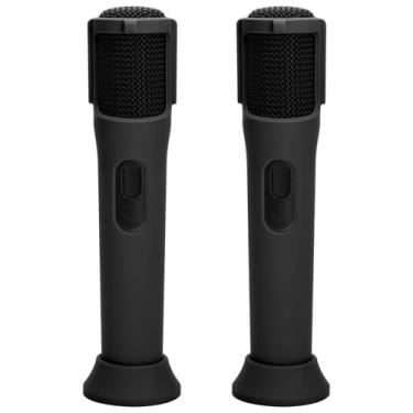 Imagem de TXEsign Capa De Silicone Para Microfone Sem Fio Jbl Partybox, Bateria Recarregável, Pacote Com 2, Proteção Antirrolamento Haste Base, Suporte Microfone, Palco Discoteca, Festa, Programa Tv (Preto)