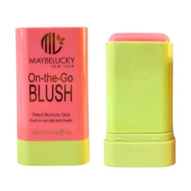 Imagem de Blush Stick Formato Coração ou Tradicional Alta Pigmentação e Acabamento Iluminado (Bastão Maybelucky 01)