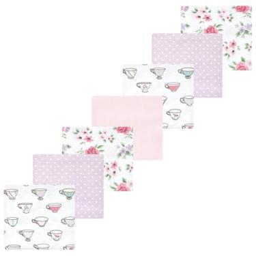 Imagem de Luvable Friends Hudson Baby Flanela Recebendo Cobertores 7 unidades, Chás, 30x30 inches