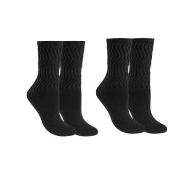 Imagem de Kit 2 Pares Meia Feminina Selene Aeróbica Cano Longo 4910, 34-39, Pret