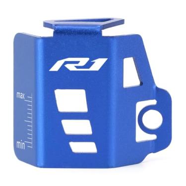 Imagem de Mokiton Tampa de proteção de óleo da bomba do reservatório de fluido de freio traseiro da motocicleta compatível com YAMAHA YZF R1 2009-2023 2024 2025 | Protetores de tanque de gás YZF-R1 YZF R1M