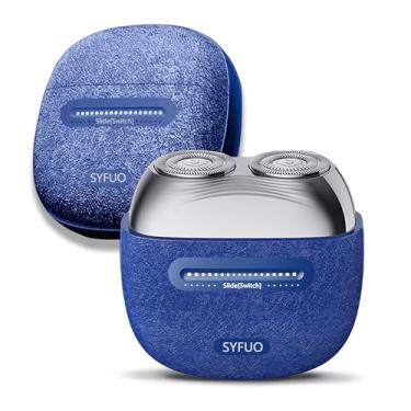 Imagem de XXVYOBET Mini Barbeadores Elétricos Masculinos, Barbeador Portátil Com Proteção Ipx7, Barbear A Seco E Molhado, Recarregável Usb-C Para Viagem, Casa, Azul