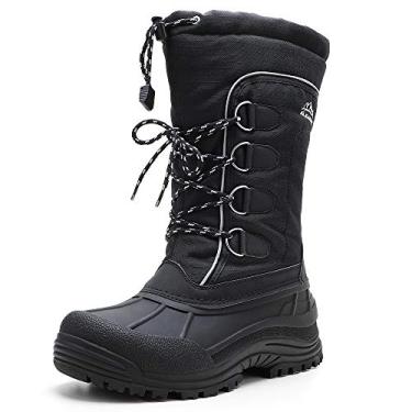 Imagem de ALEADER Botas de Neve Masculinas Impermeáveis Isoladas, Black/Lace, 13