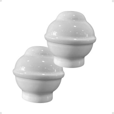 Imagem de Par de Ponteira Bola para Varão de Cortina 28mm - BRANCO - ART DECORAR