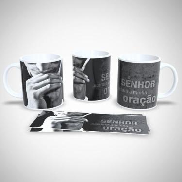 Imagem de Caneca de Porcelana Decorada 325ml Frases Religiosas - Generic