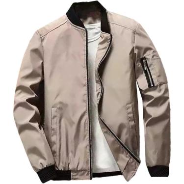 Imagem de Moda Masculina Casual Slim Mens Jacet Sportswear Bomber Jacet Mens Jacets E Casacos, Black, XXL