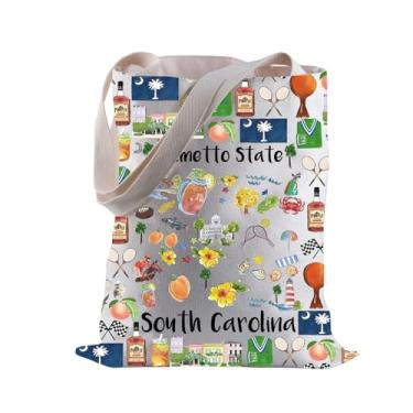 Imagem de BLUPARK The Palmetto State Sacola de compras de viagem na Carolina do Sul, presente para amantes da Carolina do Sul, Palmetto State
